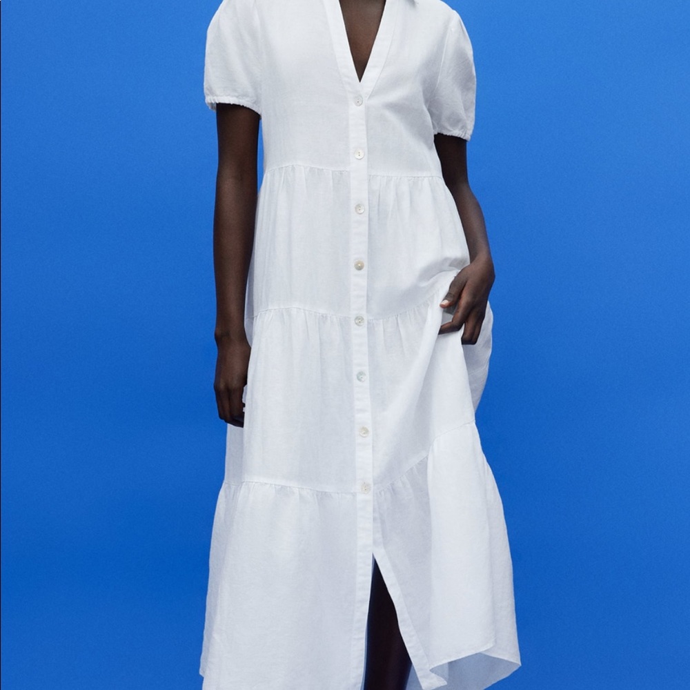 ZARA TIERED MIDI DRESS